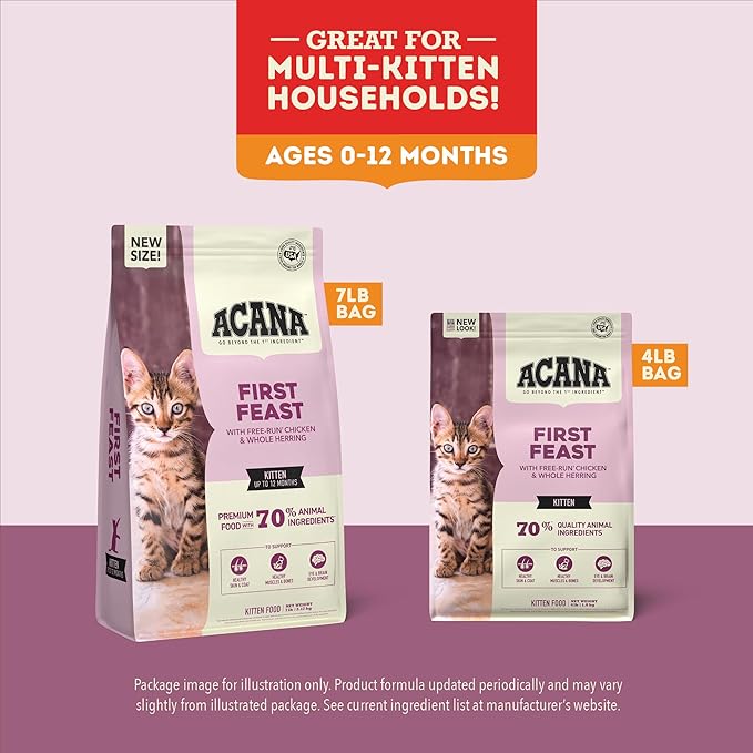 ACANA Dry Cat Food for Kittens First Feast Chicken and Fish 7lb Bag-PurrikoPets