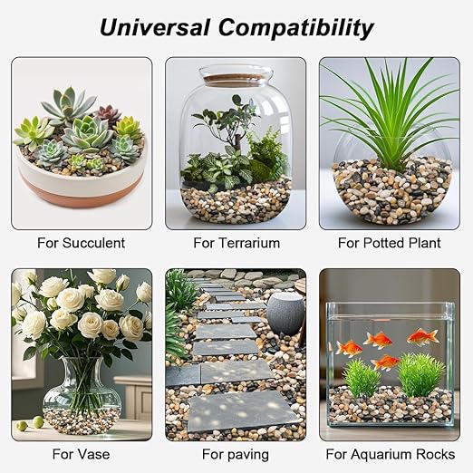 Fish Tank Rocks,Virekm River Rocks, Decorative Ornamental Pebbles Garden Landscaping Stones Gravel Filler for Home Decoration Flower Bed Fish Tank Plants Vases Succulents (10 Pounds)-PurrikoPets