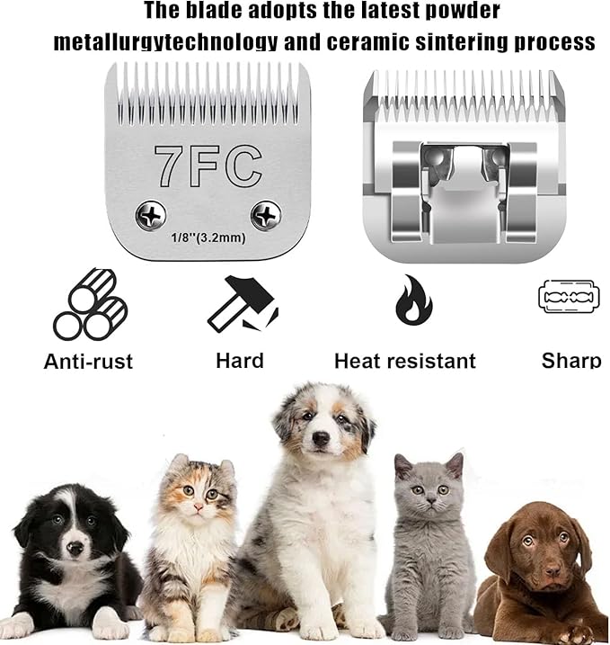 5Pack Dog Grooming Blades Compatible with Andis Dog Clippers,Dog Clipper Blades Compatible with Oster A5,Wahl km10 Dog Clippers for Animal Dog Cat Horse,Stainless-Steel Blade Sharp-PurrikoPets