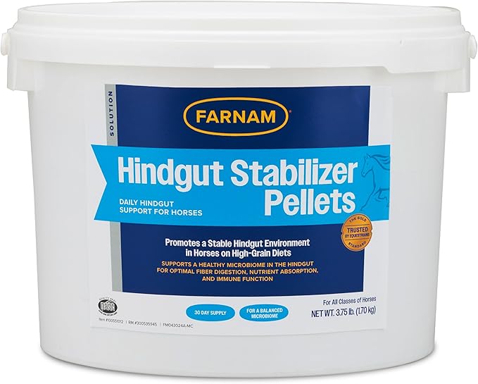 Farnam Hindgut Stabilizer Pellets, Daily Digestive & Immune Supplement for Horses Helps Maintain a Balanced Microbiome for Optimal Digestion-PurrikoPets