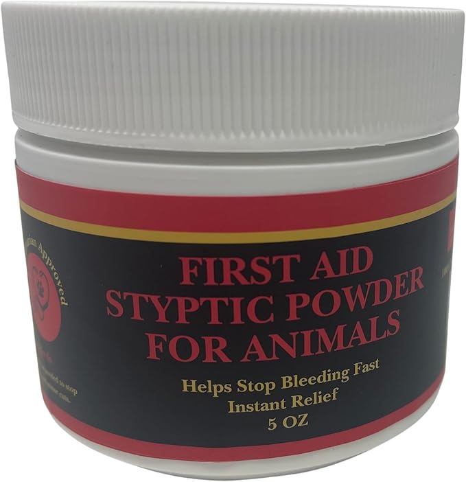 G.B.S 5 oz Styptic Powder for Dogs, Cats & Birds – Quick Blood Clotting for Nail Clipping, Minor Cuts, Tail Docking & Wing Clipping – Pet First Aid Hemostatic Powder with Sealed Top & Scoop-PurrikoPets