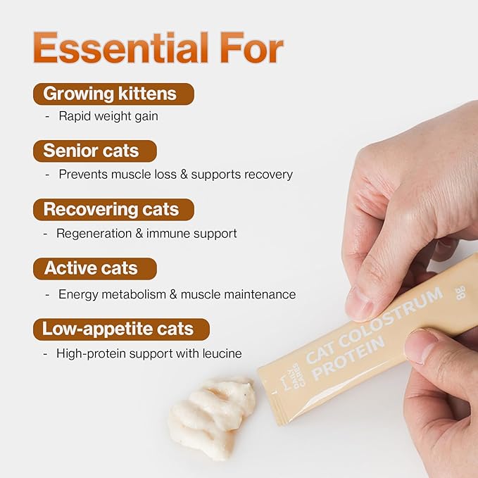 Dr.by Cat Colostrum Protein Cat Supplement Immune Support Muscle Growth, Gentle on Digestion for Kittens, Adult&Senior Cats with Goat Milk, Whey Protein Isolate, Colostrum Lickable Formula-PurrikoPets