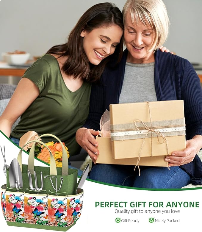 Gardening Tools Set of 9 - Complete Heavy Duty Garden Tools Set with Fashion Handbag - Durable Gardening Supplies Kit Ideal Gifts for Women-PurrikoPets