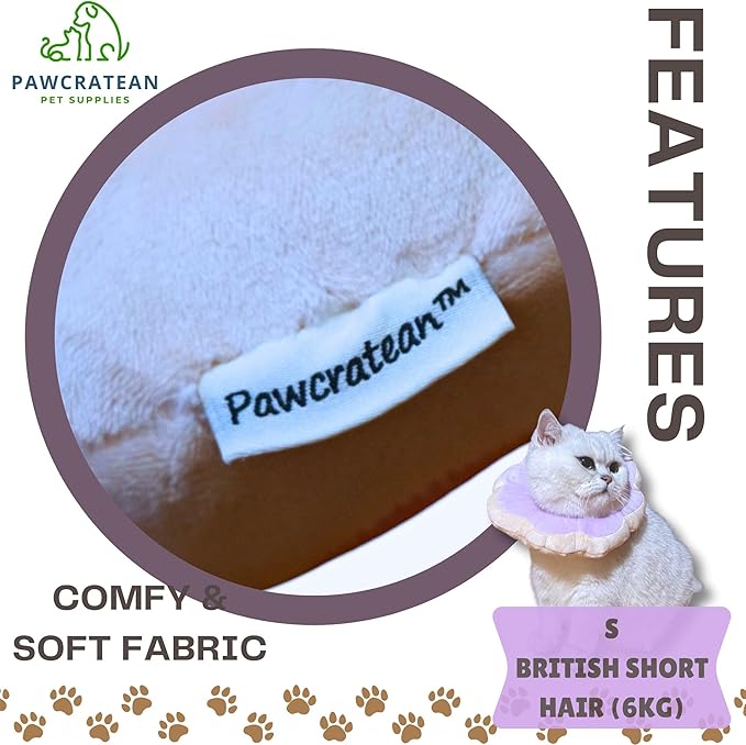 Adjustable Comfy Flower Style Elizabeth Collar for Cats Puppies Soft Recovery Cone Pet Protective Neck Collar (Purple, Small)-PurrikoPets