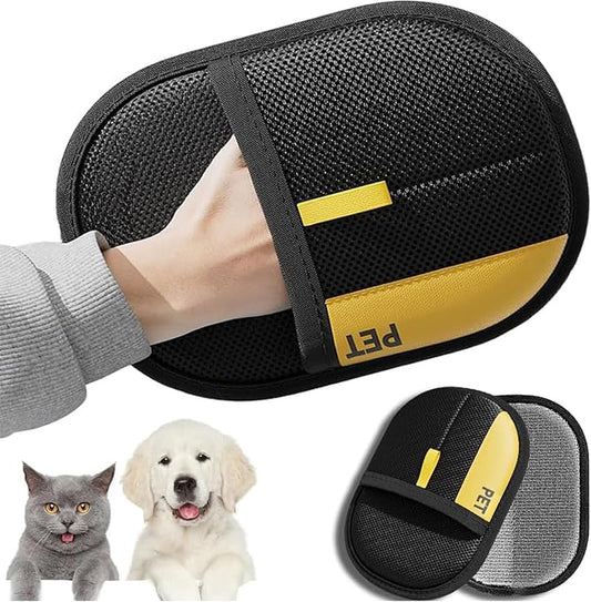 2Pcs Electrostatic Gloves Pet Hair Removal, Reusable Cat & Dog Hair Remover for Couch, Furniture, Carpet, Curtain, Upgraded Animal Fur Removal Tool, Cat Grooming Gloves-PurrikoPets