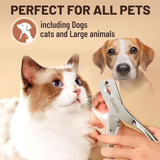 Dog Nail Clippers - All Steel Material, Built-in Spring,Heavy Duty Dog Nail Trimmer Full Metal Razor Sharp Professional for All Dogs Cats with Thick Toena,Dog Nail Trimmers-PurrikoPets