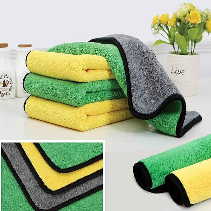 Dog Towel - 2 Pack Large Dog Bath Towel Super Absorbent Microfiber Beach Towels for Quick Drying Small Medium Large Dogs and Cats, Machine Washable,55.1x27.5 inch,Yellow Green-PurrikoPets