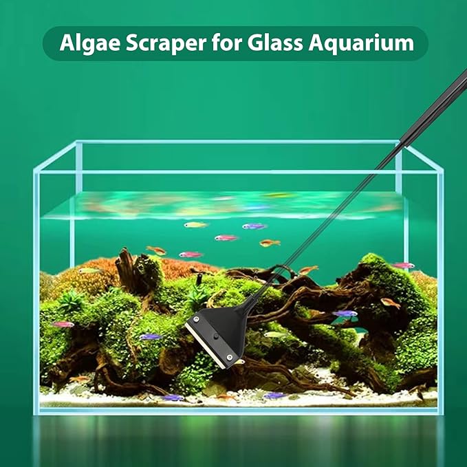 Algae Scraper for Glass Aquarium,Aquarium Razor Scraper with 10 Replaceable Blades,Aquarium Cleaning Tools.-PurrikoPets