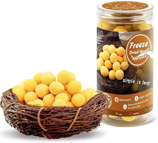 Freeze Dried Cat and Dog Treats, Limited Ingredient Quail Egg Yolk Healthy Tasty Snacks for Training (4.6 Ounce)-PurrikoPets