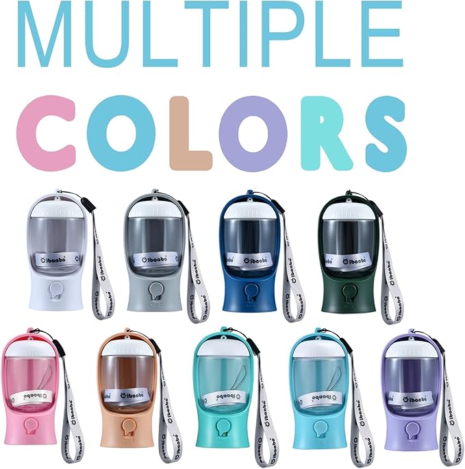 Dog Water Bottle with Food Container & Poop Bag Holder, Travel Water Bowl, Portable Pet Dispenser, Girl Dog Accessories Stuff Items Essentials Gift for Yorkie Chihuahua Walking Hiking-PurrikoPets