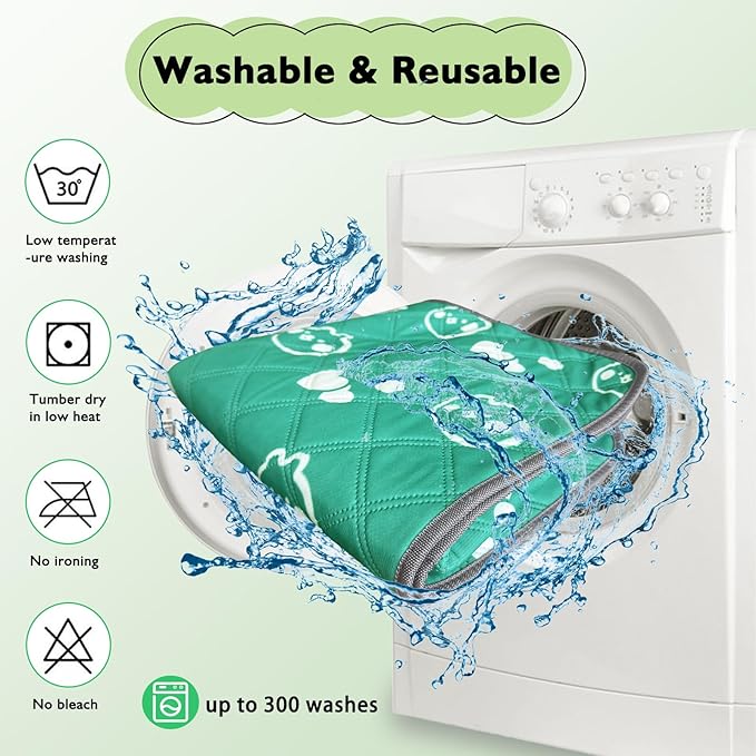 2 Pack Guinea Pig Bedding - Washable Guinea Pig Liner for Midwest Cage, Waterproof Reusable & Anti Slip Pee Pads Super Absorbent Mats for Small Animals Rabbit Hamster Rat (Green, 48 x 24 Inch)-PurrikoPets