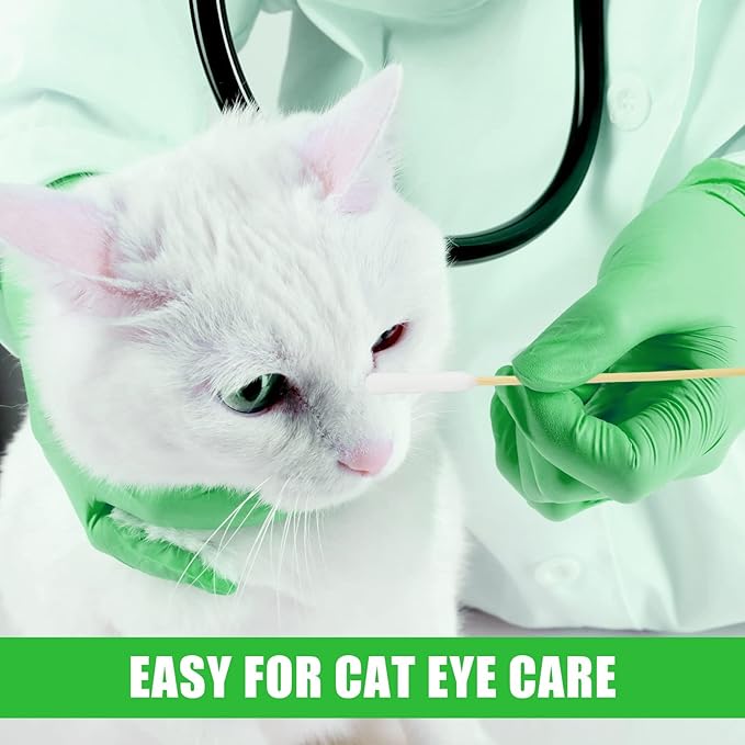 Dog Ear Cleaner Q Tips, 200pcs 6-Inch Long Cotton Swabs for Dogs - Biodegradable Qtips for Ear Cleaning, Infection Treatment, Wax Removal & Pet Care-PurrikoPets