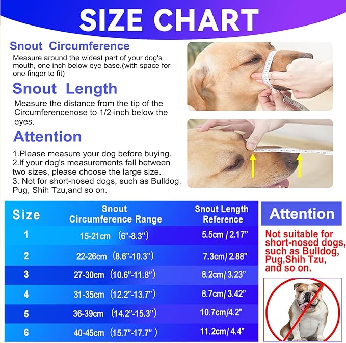 Dog Muzzle, OKKIC Basket Muzzle Anti Biting Chewing, Sturdy Lightweight Muzzle Allows Panting Drinking,Muzzle for Small Medium Large Dogs, Suitable for Grooming Trimming Training (Blue, Size3)-PurrikoPets