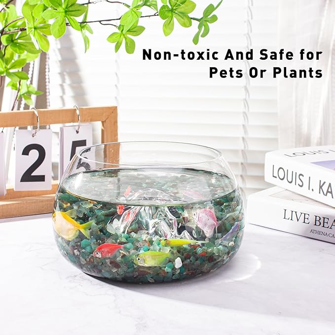 3 Lb Green Agate Crushed Stone Crystal Chips Bulk, Natural Polished Aquarium Stones Pebbles Irregular Decorative Rocks for Fish Tank, Vase Fillers, Succulent Plants Decor-PurrikoPets