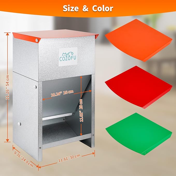 Dog Feeder - Galvanized Metal Pet Food Station for Indoor & Outdoor Use - Automatic Gravity-Fed Dispenser Suitable for Small, Medium, and Large Dog Breeds - Capacity: 25 Pounds of Dry Kibble-PurrikoPets