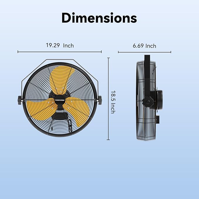2PCS 14 Inch Wall Fan Pro Series - Waterproof Motor High Velocity Wall Mount Fans for Commercial, Residential, Warehouse, Covered Patio, Shop, Garage, Barn 3 Speed 3000 CFM UL Safety Listed-PurrikoPets