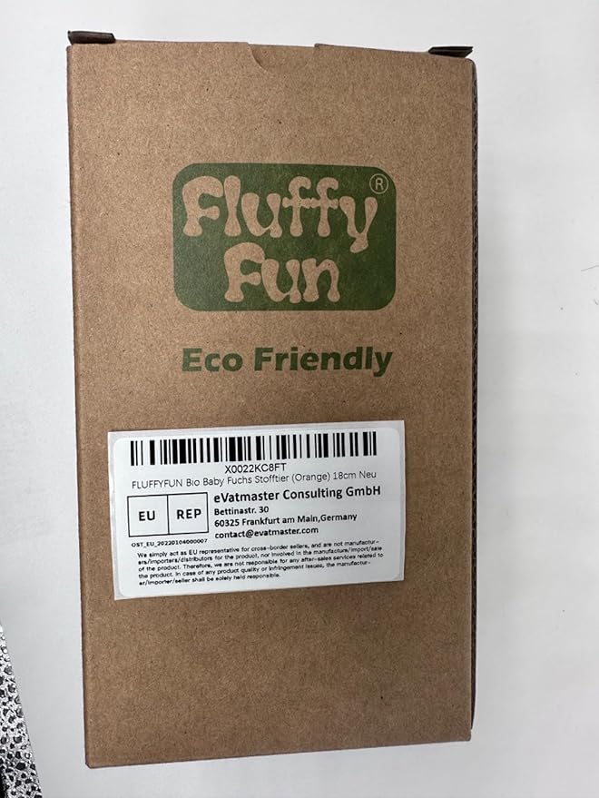 100% Organic Cotton Baby Toys Orange Fox Stuffed Animals for Newborn 7.1"-PurrikoPets