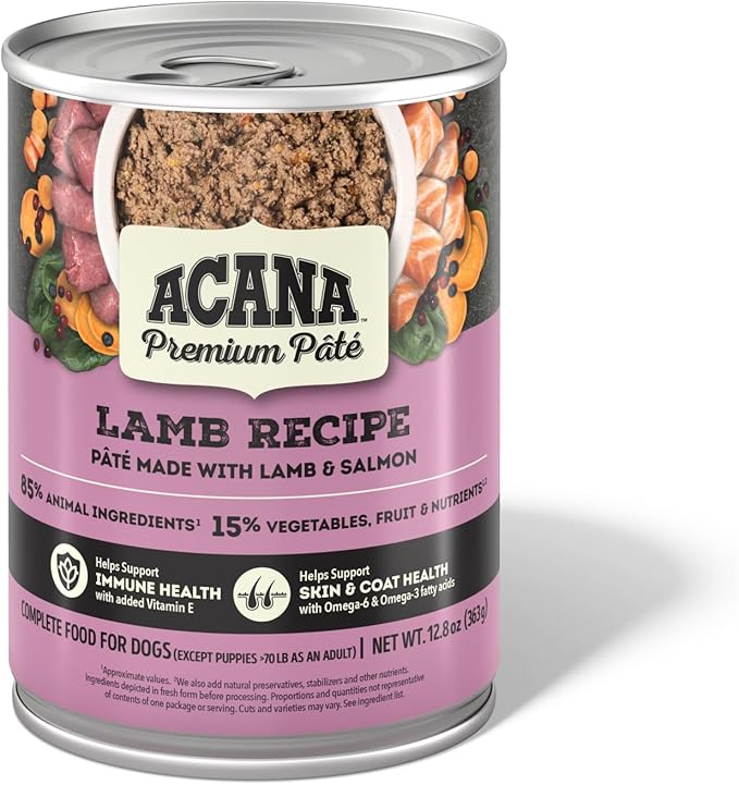 ACANA Premium Pate in Bone Broth Grain-free Wet Dog Food Lamb Recipe 12.8oz Cans (12 Count)-PurrikoPets