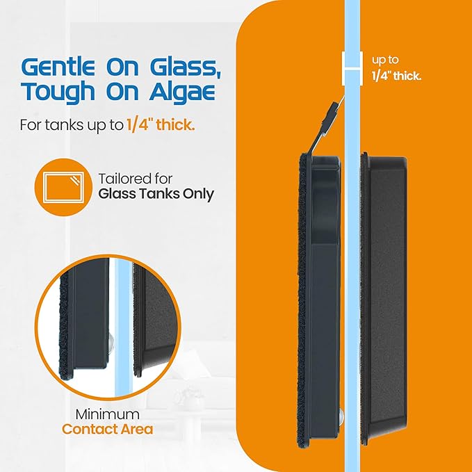 FL!PPER Flipper Cleaner Float - 2-in-1 Floating Magnetic Aquarium Glass Cleaner - Fish Tank Cleaner - Scrubber & Scraper Aquarium Cleaning Tools - Floating Fish Tank Cleaner, Nano-PurrikoPets