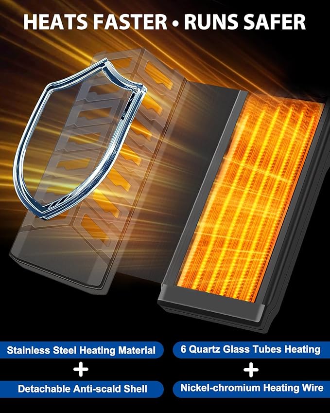 fishkeeper 1000W Submersible Aquarium Heater – Ultra-Safe Digital Fish Tank Heater for 135-280Gal, Leaving Water Auto Power-Off, PID Intelligent Fast Heating, 59°F-93°F Accurate Temperature Control-PurrikoPets