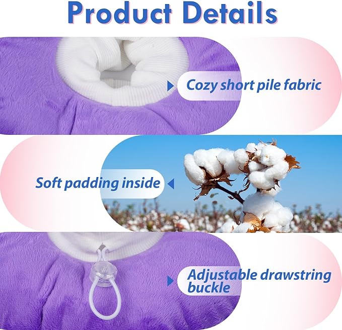 Adjustable Cat Neck Cone, Comfortable Elizabethan Recovery Collar After Surgery to Prevent Licking Wound, Ideal for Skin Disease, Deworming, Protective Pet Cone, Purple Medium-PurrikoPets