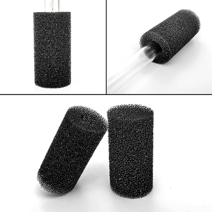 6X Pre-Filter Sponge for Aquarium Shrimp Fry Fish Tank Filter Pump Prefilter Sponge Replacement Foam Cover 3.2 X 1.6 Inch with 0.6" Hole Diameter-PurrikoPets