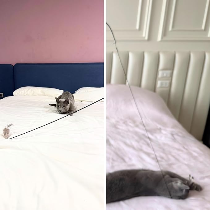 Feather Toys Replacements (3 Pc) - Cat Toys & Kitten Toys for Indoor Kittens, Set of Replacement Feather Attachments Extra Small and Durable, for Cat Wands, Natural and Safe-PurrikoPets