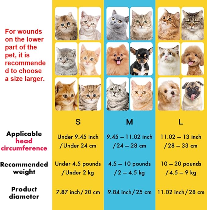 EWES Cat Cone Collar Soft L Size,Alternative Neck Cones to Stop Licking,Comfy Elizabethan Collars After Surgery Neuter,Donut Collar for Pet Cat Dog Kitten e Collar Recovery Shame-PurrikoPets