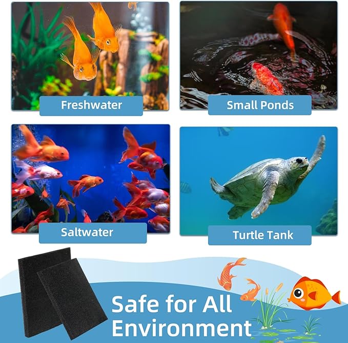 2 Pack Aquarium Sponge Filter Pad, Bio Filter Media Pad, 19.6" x 19.6"x 1.6" Cut-to-Size Open Cell Foam Sheet Replacement Foam Cover for Fish Tank Filter, 30 PPI-PurrikoPets