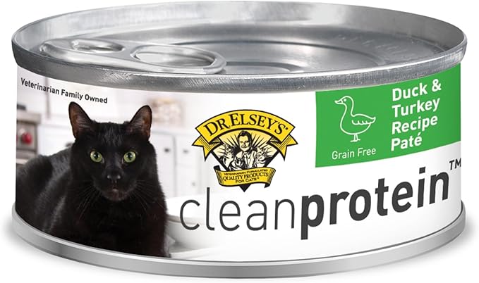 Dr. Elsey's cleanprotein Duck & Turkey Recipe Wet Cat Food, Pate 5.3 oz cans (Pack of 24)-PurrikoPets