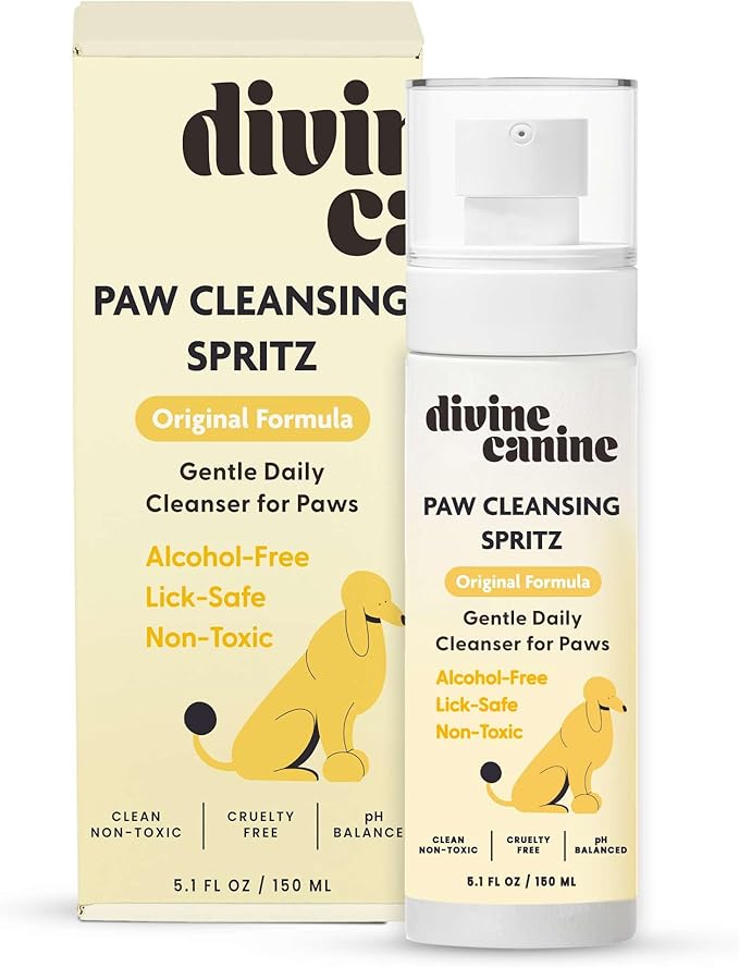 Dog Paw Cleaner - 5.1 Fl Oz of Alcohol Free Paw Cleansing Spray - Made with Aloe, Copaiba Oil, and Lemongrass Oil to Nourish and Clean Paws - Made in The USA-PurrikoPets