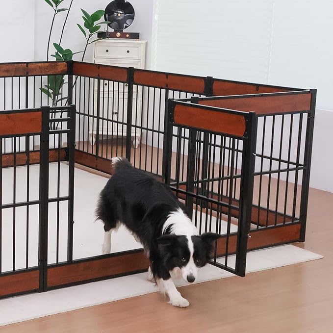 Dog Playpen, 35.4" Height Dog Pen Indoor, Heavy Duty, Safe and Sturdy, Furniture Style Puppy Pen-PurrikoPets
