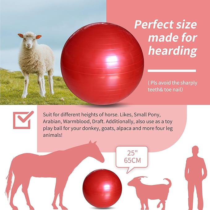17-Inch Equine Ball for Play & Training - Anti-Burst, Mega Horse Soccer Ball for Goat, Donkey-PurrikoPets