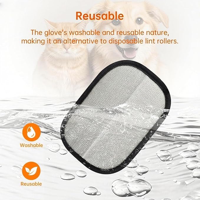 2Pcs Pet Hair Removal Gloves for Dogs and Cats, 2025 Upgraded Electrostatic Magic Hair Remover Glove,Reusable for Couch, Car Seat, Clothing, Carpet, Furniture & Bed Sheets(Black)-PurrikoPets