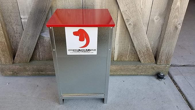 Duncan's Dog Feeder - Galvanized Metal Pet Food Station for Outdoor or Indoor Use - Automatic Gravity Self Feeding Dispenser for Small, Medium, and Large Breeds - Holds 25 Pounds of Dry Kibble-PurrikoPets