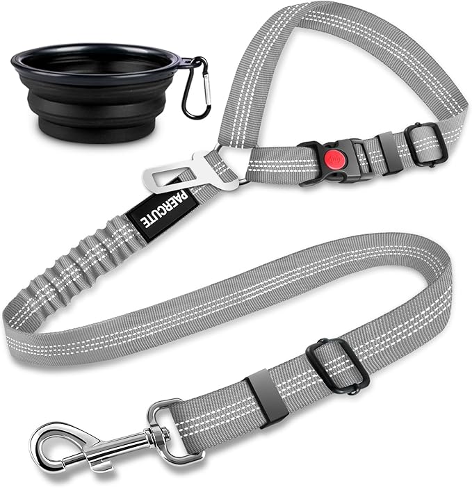 2 Piece Set Retractable Dog Car Seatbelts - Adjustable Pet Seat Belt for Vehicle Headrest Restraint - Heavy Duty & Elastic & Durable Car Harness-PurrikoPets