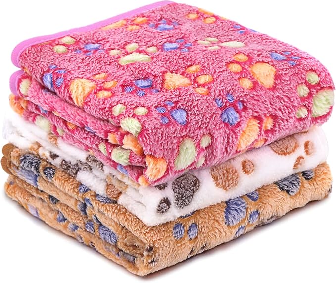 3 Pcs Washable Guinea Pig Blankets Absorbent Small Animal Fleece Bedding Cage Liners Reusable Pet Pee Pad Sleep Mat Pad Cover for Hamster Ferret Rabbit Chinchilla Hedgehog (Multi, Muitisize)-PurrikoPets