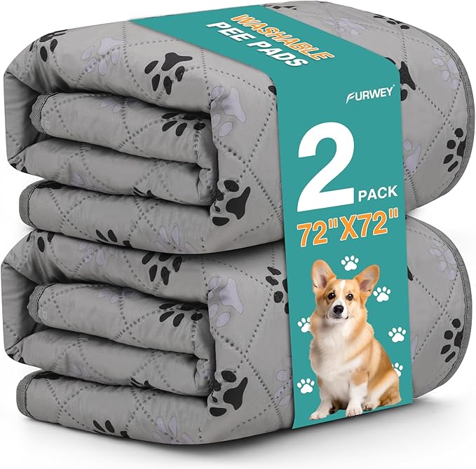2 Pack Extra Large 72"X72" Washable Pee Pads for Dogs Super Absorbent Dog Training Pads Non-Slip Waterproof Pet Training Pads Mats Whelping Pads for Dogs Cats Puppy-PurrikoPets