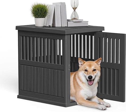 Dog House - Resin Outdoor Dog Kennel with Ventilated Design, Waterproof Dog Bed Shelter for Backyard, Garden & Patio-PurrikoPets