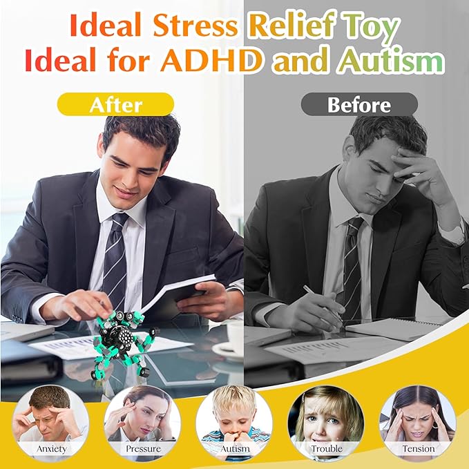 for Mom Transformable Fidget Spinners for Kids and Adults Stress Relief Sensory Toys for Boys and Girls Fingertip Gyros Toy Birthday Party Favors for Kids Classroom Gifts-PurrikoPets