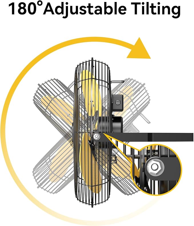 2800 CFM 12" Industrial Wall Mount Fan with 2 Pack, High Velocity 3-Speed Metal Wall Mounted Fan with powerful Motor Covered Patio, Greenhouse, Gazebo, UL Listed-PurrikoPets