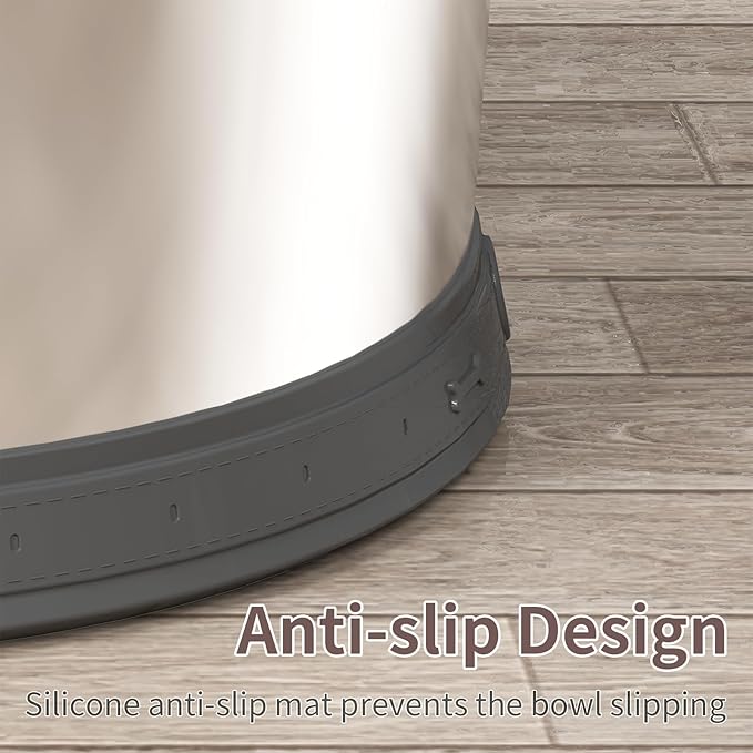 10L Dog Water Bowl No Spill 2.6 Gallon Super Large Capacity Stainless Steel No Splash Dog Bowls 338oz Slow Drinking Feeder with Non-Slip Base Pet Water Dispenser for Dogs-PurrikoPets