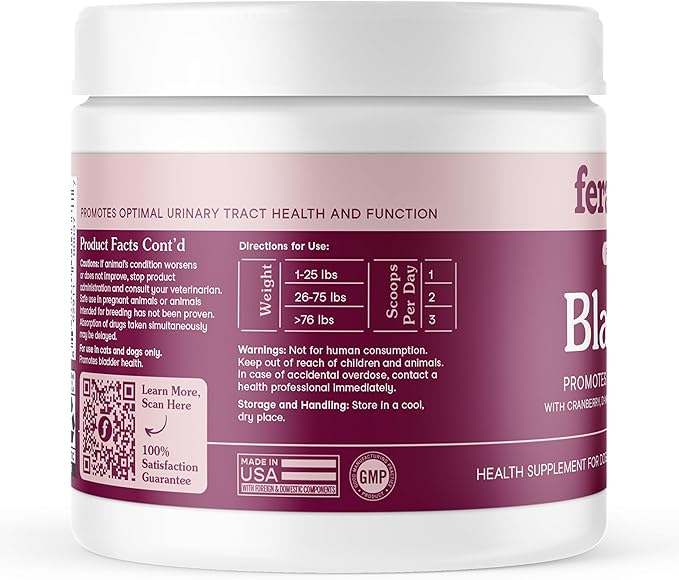 Fera Pets Bladder Support - Cranberry for Dogs & Cats - D-Mannose & Marshmallow Root - Urinary Tract Support - Supports Normal Urine pH - Boosts Immunity - 60 Scoops-PurrikoPets