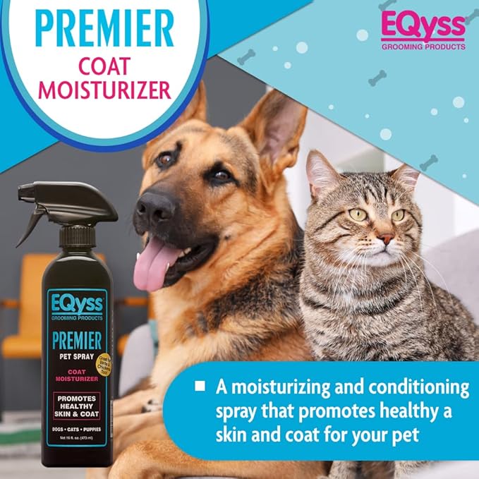EQyss Premier Pet Spray - Moisturizes & Conditions for Healthy Skin & Coat, Non- greasy, Repels Dust & Dirt - Great for Dogs, Cats, Puppies (16 oz)-PurrikoPets
