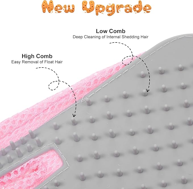 2 in 1 Pet Grooming Glove for Cats & Dogs, Efficient Deshedding Brush Pet Long Short Fur Removal Glove, Gentle Massaging Puppy Kitten Bathing Grooming Brush Tool, Easy Clean Floating Hair Mitt-PurrikoPets