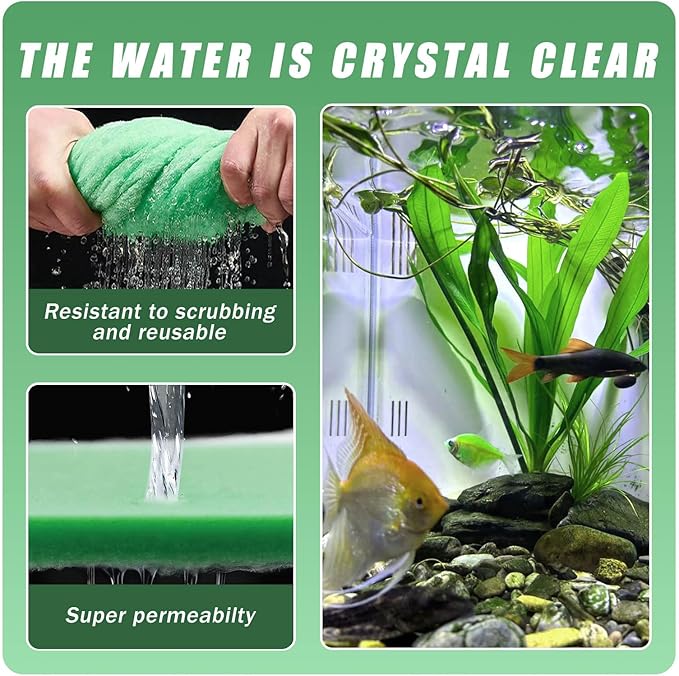 2PC Aquarium Filter Media Floss - 12"x78" (13ft per Roll) Total 12ft - 1" Thick Premium Polyester Filter Pad for Fish Tank - Mechanical Filtration, Crystal Clear Water, Fits Most Filters-PurrikoPets