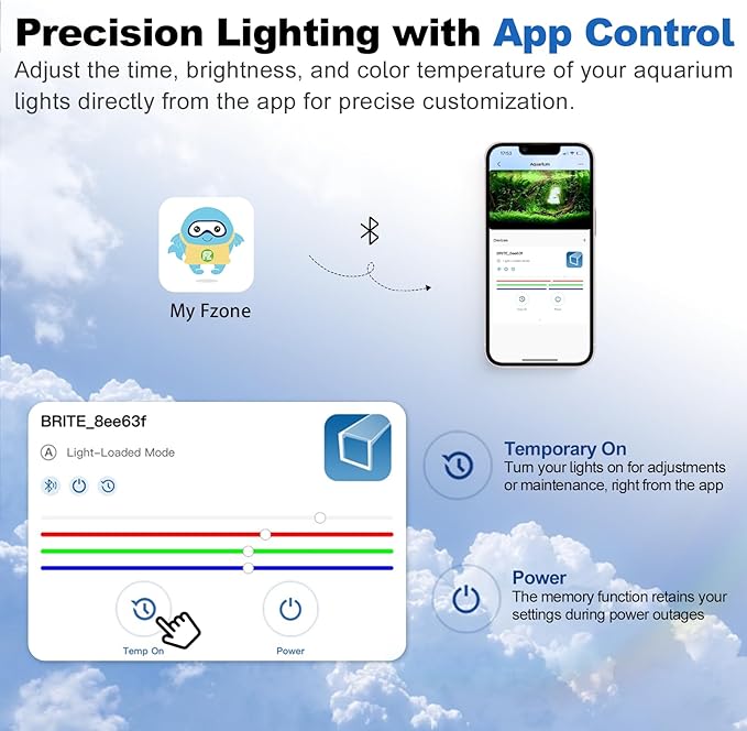 FZONE LED Aquarium Light with APP Control, Full Spectrum for 35-43" Planted Aquariums, Timer Sunrise/Sunset,60W (Light 90)-PurrikoPets