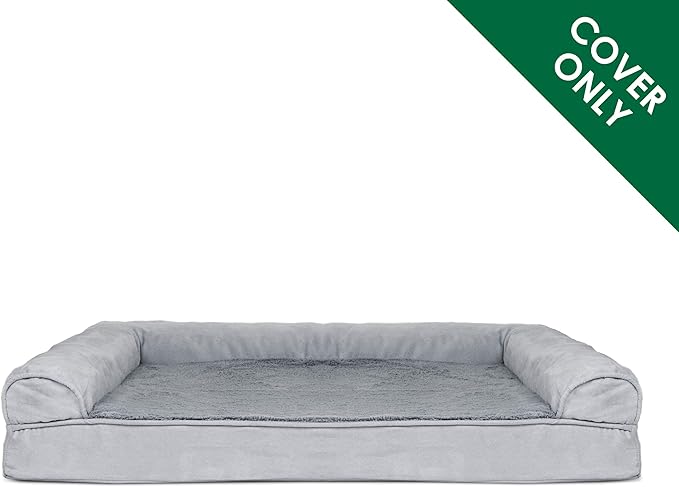 Furhaven Replacement Dog Bed Cover Plush & Suede Sofa-Style, Machine Washable - Gray, Large-PurrikoPets