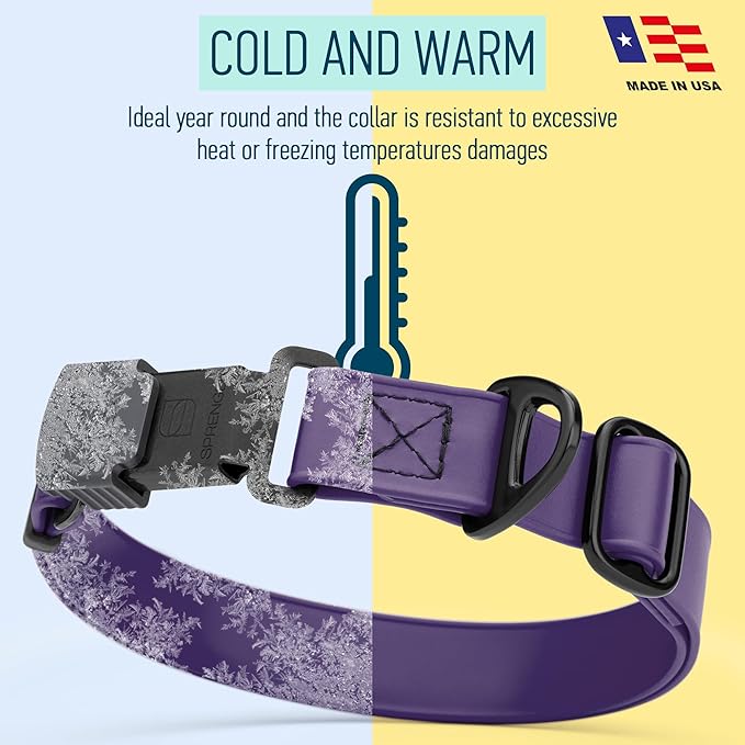 Dogline Biothane Waterproof Dog Collar with Herm Sprenger Stainless Steel Quick Release Buckle – Heavy Duty Tactical Durable Collar for Dogs – Comfortable and Safe Pet Collar, W 3/4" L 12-19", Purple-PurrikoPets