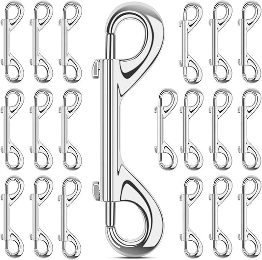 ERKOON 3.5 inch Double Ended snap Hooks,110lbs Metal Clips Load Capacity Zinc Alloy Double Sided Clips Heavy Duty Trigger Snap for Dogs Leashes/Water Bucket/Horse Feed/Hammocks Bolt snap-PurrikoPets